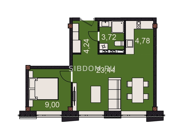 
  Продается 2-комнатный апартамент, 45.18 м², АК Сады
. Фото 1.