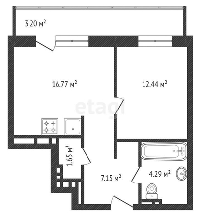 
  Продается 2-комн. квартира, 45.5 м², ЖК АЭРОCITY (Аэросити), дом 1
. Фото 1.