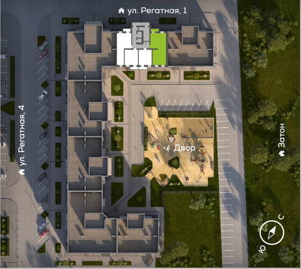 
  Продается 3-комн. квартира, 78.7 м², ЖК Южный берег, дом 24
. Фото 1.
