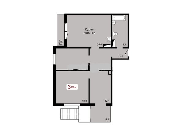 
  Продается 3-комн. квартира 94.2 м², в ЖК Курчатова, дом 8 строение 1. Фото 1.