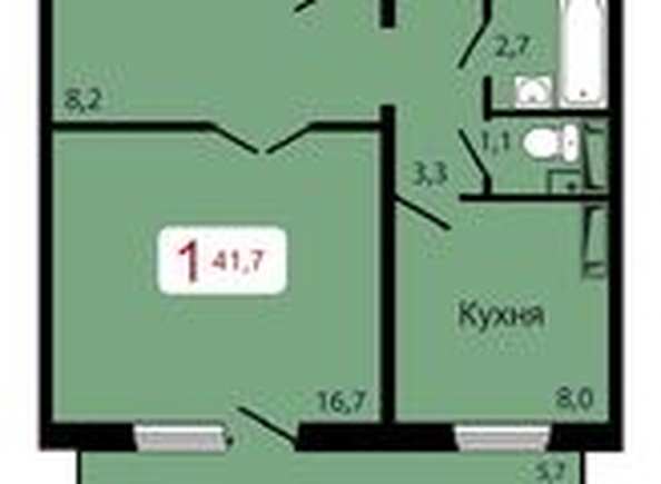 
  Продается 1-комн. квартира 41.7 м², в ЖК КБС. Берег, дом 7 строение 6. Фото 2.