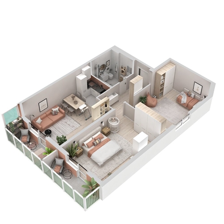 
  Продается 3-комн. квартира 81.09 м², в ЖК Аллея Парк, 1 этап. Фото 3.