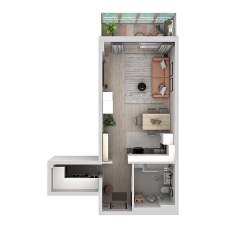 
  Продается студия 40.32 м², в ЖК Аллея Парк, 1 этап. Фото 1.