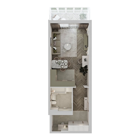 
  Продается студия 43.03 м², в ЖК Аллея Парк, 2 этап. Фото 1.