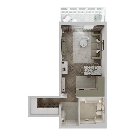 
  Продается студия 40.38 м², в ЖК Аллея Парк, 2 этап. Фото 1.