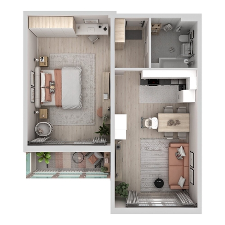 
  Продается 2-комн. квартира 61.54 м², в ЖК Аллея Парк, 1 этап. Фото 1.