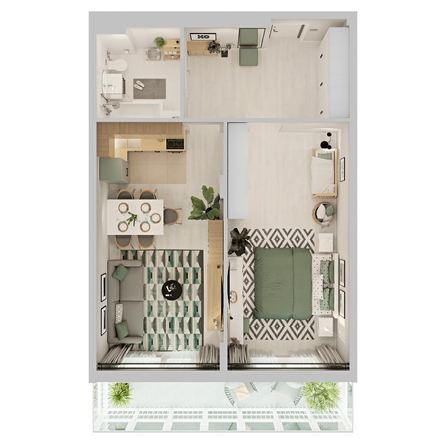 
  Продается 2-комн. квартира 60.8 м², в ЖК Аллея Парк, 3 этап. Фото 2.