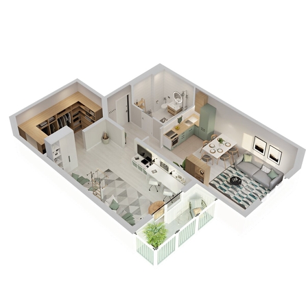 
  Продается 2-комн. квартира 69.65 м², в ЖК Аллея Парк, 3 этап. Фото 3.
