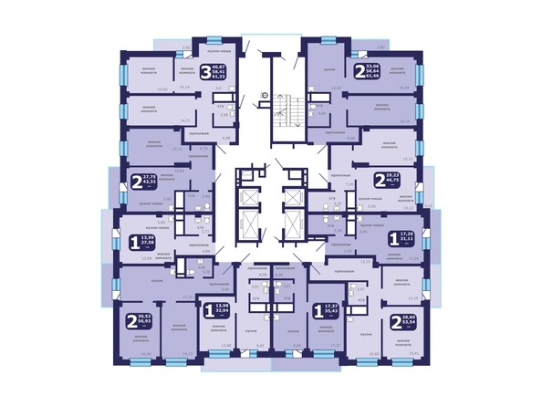 
  Продается 2-комн. квартира 61.38 м², в ЖК Звездный. Фото 1.