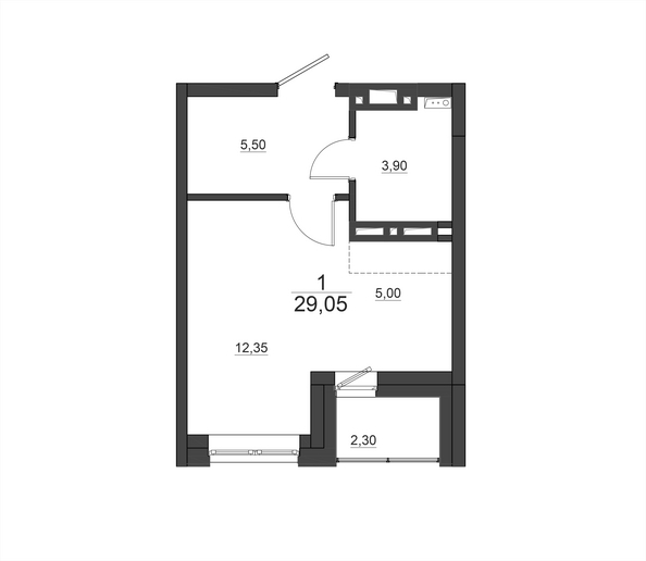 
  Продается студия 29.05 м², в ЖК Дивные Дали, 1 очередь. Фото 3.