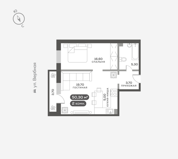 
  Продается 2-комн. квартира 50 м², в ЖК Белый квартал на Свободном, дом 4. Фото 6.