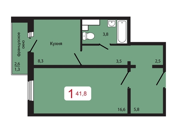 
  Продается 1-комн. квартира 41.8 м², в ЖК КБС. Берег, дом 5 строение 2. Фото 1.
