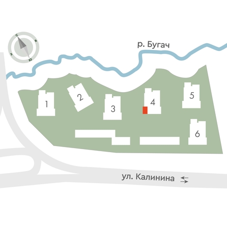 
  Продается 3-комн. квартира 57.4 м², в ЖК Калина Долина, дом 4. Фото 2.