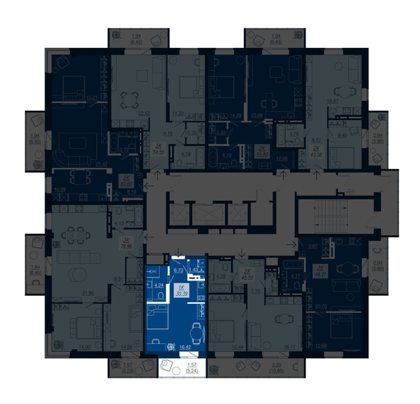 
  Продается 1-комн. квартира 30.39 м², в ЖК АЭРО, дом 3. Фото 1.