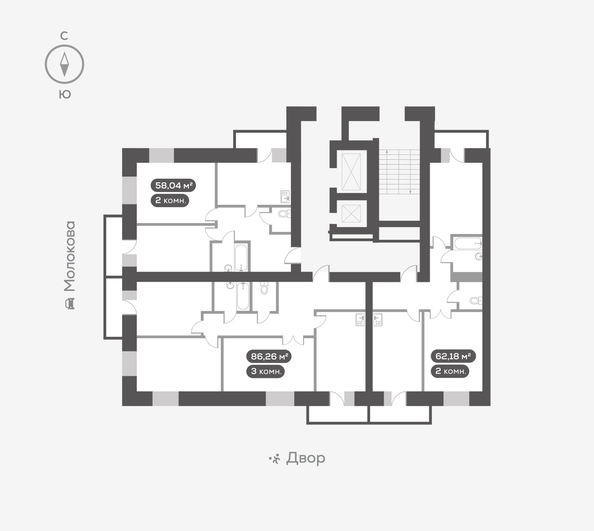 
  Продается 2-комн. квартира 62.18 м², в ЖК Вверх, дом 1. Фото 5.