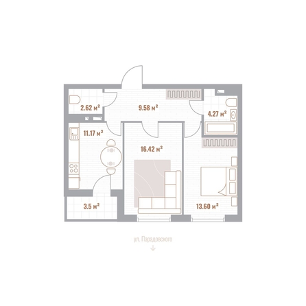 
  Продается 2-комн. квартира 59.46 м², в ЖК Николаевские кварталы. Фото 1.