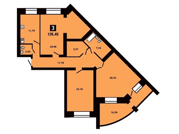 
  Продается 3-комн. квартира 136.84 м², в ЖК Новелла. Фото 2.
