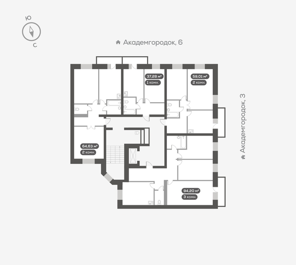 
  Продается 3-комн. квартира 93.9 м², в ЖК Новый Академ, дом 5. Фото 5.