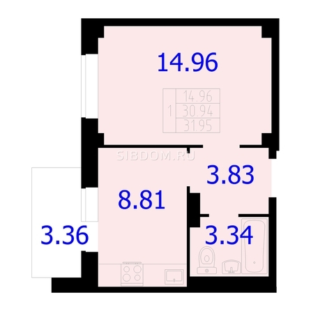 
  Продается 1-комн. квартира 31.95 м², в ЖК Новые Солонцы, дом 9. Фото 1.