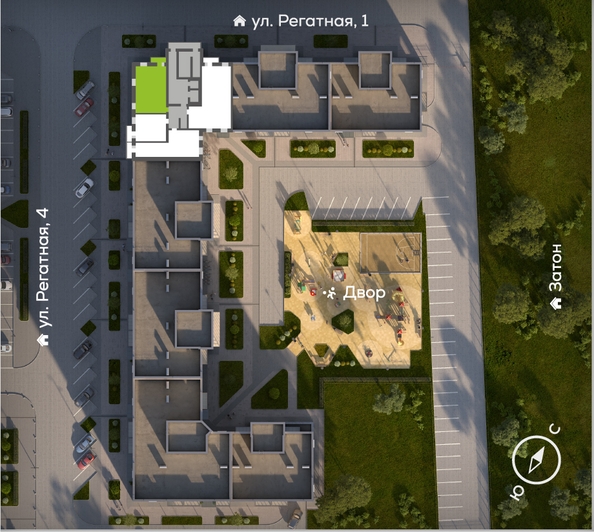 
  Продается 2-комн. квартира 65.1 м², в ЖК Южный берег, дом 24. Фото 1.