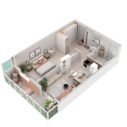 
  Продается 2-комн. квартира 61.17 м², в ЖК Аллея Парк, 1 этап. Фото 3.