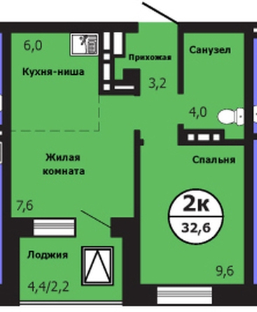 
  Продается 2-комн. квартира 32.6 м², в ЖК Тихие зори, дом Гранит корпус 1. Фото 1.