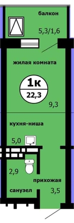 
  Продается студия 22 м², в ЖК Новые Черёмушки, дом 1 корпус 2. Фото 4.
