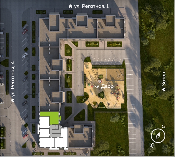 
  Продается 3-комн. квартира 79.8 м², в ЖК Южный берег, дом 24. Фото 1.