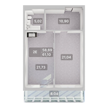 
  Продается 2-комн. квартира 61.1 м², в ЖК Аллея Парк, 1 этап. Фото 2.