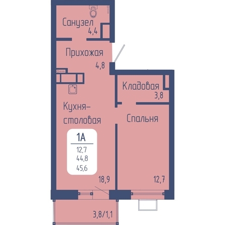 
  Продается 1-комн. квартира 45.7 м², в ЖК Универс, 3 квартал. Фото 1.