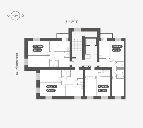
  Продается 2-комн. квартира 67.06 м², в ЖК Вверх, дом 1. Фото 5.