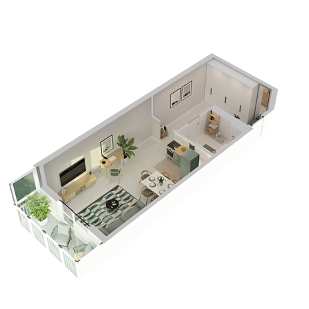 
  Продается студия 42.87 м², в ЖК Аллея Парк, 3 этап. Фото 3.