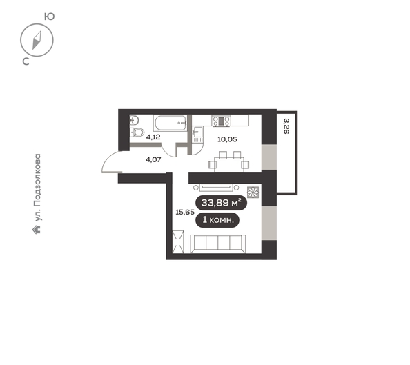 
  Продается 1-комн. квартира 33.89 м², в ЖК ДАО, дом 2. Фото 5.
