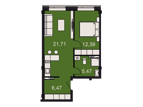 
  Продается апартамент 46.04 м², в АК Сады. Фото 1.