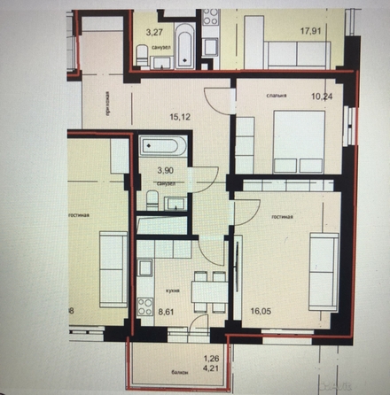 
  Продается 2-комн. квартира 55.2 м². Фото 4.