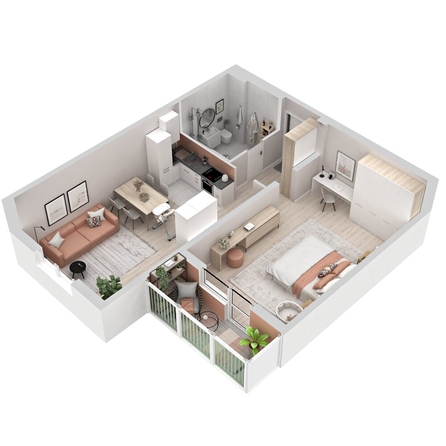 
  Продается 2-комн. квартира 61.73 м², в ЖК Аллея Парк, 1 этап. Фото 3.
