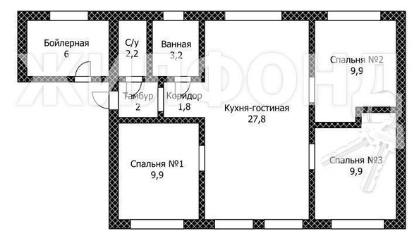 
   Продам дом, 71.8 м², Барнаул

. Фото 16.