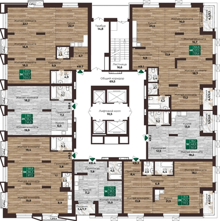 
   Продам 2-комнатную, 77.5 м², Шервуд, (Нагорная 6-я, 15г/12)

. Фото 1.