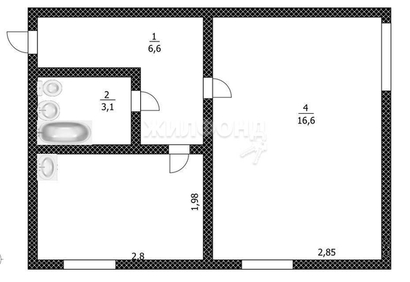 
   Продам 1-комнатную, 31.2 м², Глушкова ул, 11

. Фото 5.