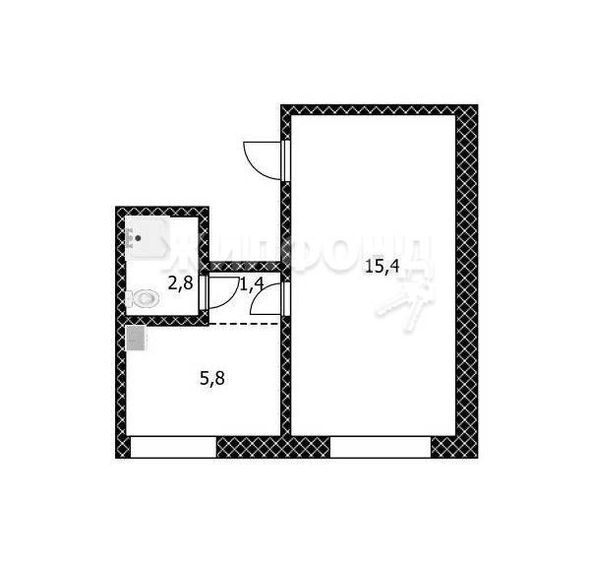 
   Продам 1-комнатную, 25.4 м², Аграрная ул, 32А

. Фото 3.