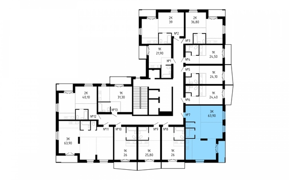 
   Продам 3-комнатную, 63.9 м², Smart (Смарт)

. Фото 2.