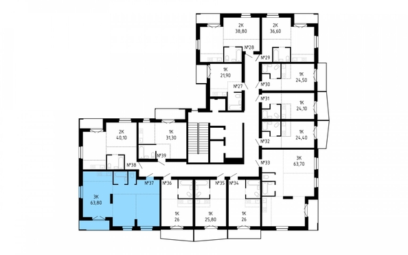 
   Продам 3-комнатную, 63.8 м², Smart (Смарт)

. Фото 2.