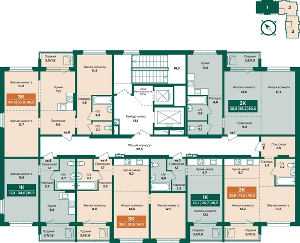 
  Продается 1-комн. квартира, 36.5 м², ЖК Камчатка, корпус 3
. Фото 1.