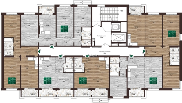 
  Продается 3-комн. квартира, 84.2 м², ЖК Шервуд, (Нагорная 6-я, 15в корп 3)
. Фото 1.