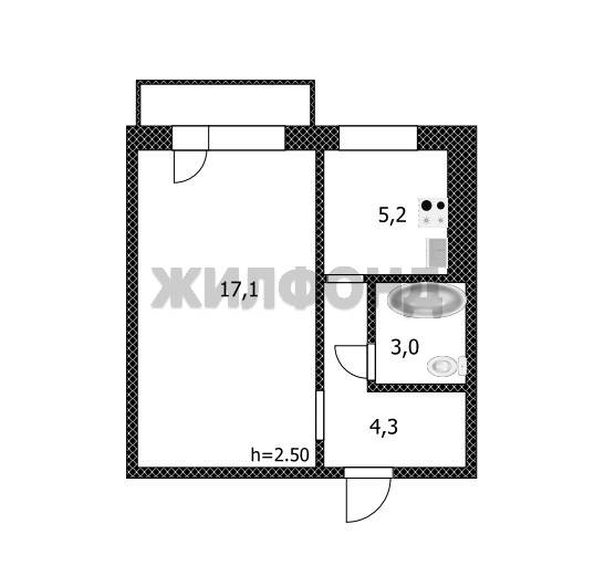 
  Продается 1-комн. квартира, 30 м², Островского ул, д. 6а/2
. Фото 12.