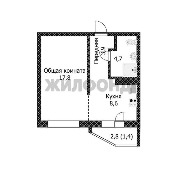 
  Продается 1-комн. квартира, 35 м², Взлетная ул, д. 109
. Фото 16.