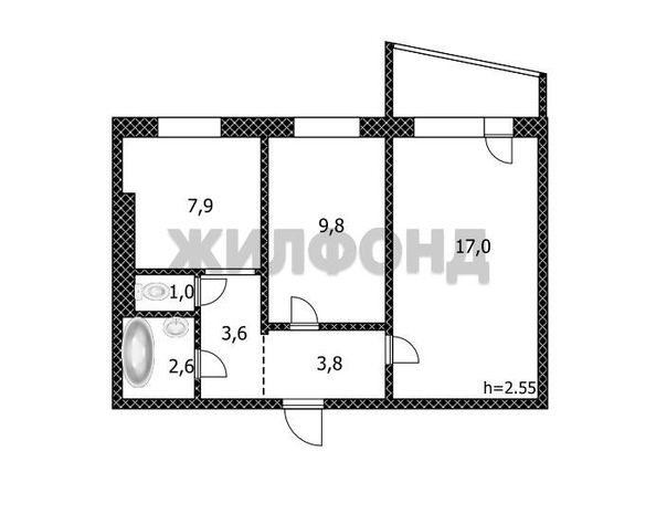 
  Продается 2-комн. квартира, 45.7 м², Взлетная ул, д. 45а
. Фото 23.
