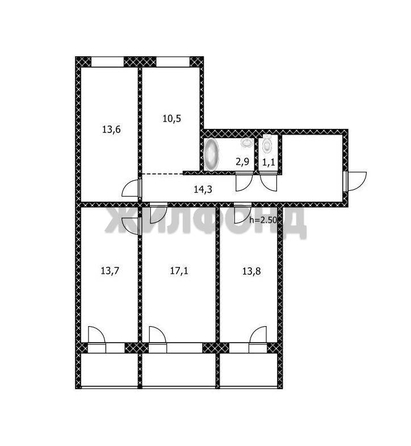 
  Продается 4-комн. квартира, 87 м², Шукшина ул, д. 1
. Фото 32.