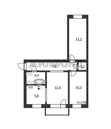 
  Продается 3-комн. квартира, 55 м², Пионеров ул, д. 7
. Фото 14.