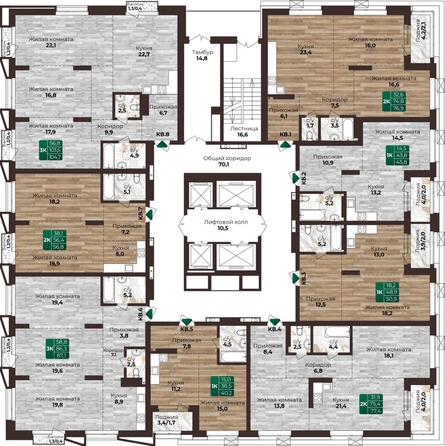 
  Продается 3-комн. квартира, 87.1 м², ЖК Шервуд, (Нагорная 6-я, 15г/12)
. Фото 1.